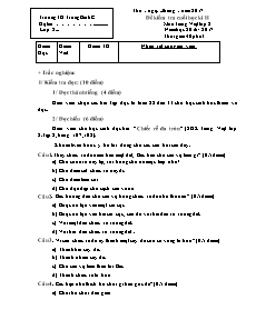 Đề kiểm tra cuối học kì II Môn Tiếng Việt lớp 2 - Trường TH Trung Bình C