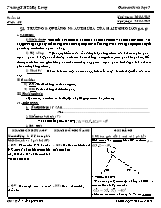Giáo án Hình học 7 - Tiết 28 Bài 3 - Trường hợp bằng nhau thứ ba của hai tam giác (g.c.g)