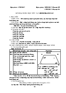 Giáo án Hình học 8 - Tiết 3 và 5 - Hình thang cân và Đường trung bình của tam giác
