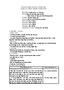 Giáo án Lớp 5 tuổi - Làm quen với Văn học - Đề tài: Dạy trẻ đọc diễn cảm bài thơ: “ Mèo đi câu cá” (tác giả Thái Hoàng Linh)