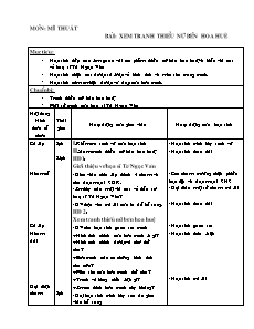 Giáo án Mĩ thuật 5 - Tuần 1, 2