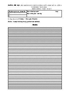Bài khảo sát chất lượng giữa học kỳ II lớp 4 môn Tiếng Việt - Tờ số 3