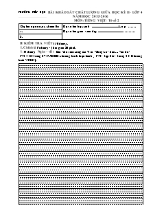 Bài khảo sát chất lượng giữa học kỳ II lớp 4 môn Tiếng Việt - Tờ số 2