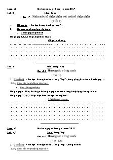 Dự kiến dạy học Toán 5 - Tuần 12