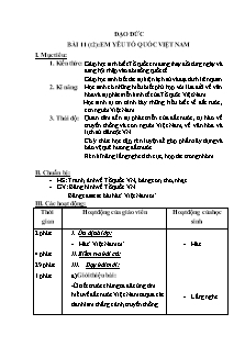 Giáo án Đạo đức 5 bài 11 (t2): Em yêu tổ quốc Việt Nam