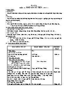 Giáo án Đạo đức 5 - Tiết 8 - Nhớ ơn tổ tiên ( tiết 2 )