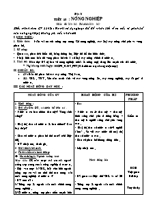 Giáo án Địa lí 5 - Tiết 10 - Nông nghiệp