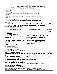 Giáo án Địa lí 5 - Tiết 9 - Các dân tộc, sự phân bố dân cư