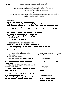 Giáo án Hoạt động ngoài giờ lên lớp - Lớp 5 - Tuần 2