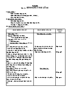 Giáo án Kĩ thuật 5 - Tiết 3 - Đính khuy hai lỗ (tt)