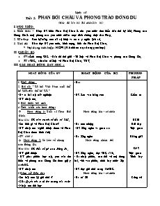 Giáo án Lịch sử 5 - Tiết 5 - Phan Bội Châu và phong trào Đông Du