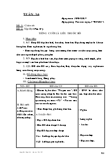 Giáo án Lớp 4 - Buổi sáng - Tuần 34 - GV: Vương Quốc Cường