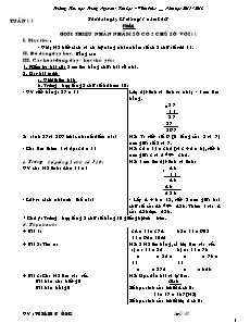 Giáo án Lớp 4 - Tuần 13 - Giáo viên: Vi Mạnh Cường - Trường Tiểu học Trung Nguyên