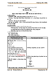 Giáo án Lớp 4 - Tuần 13 - Trường Tiểu học Minh Tân A