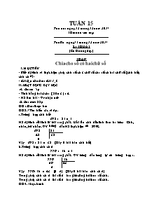 Giáo án Lớp 4 - Tuần 15 chuẩn