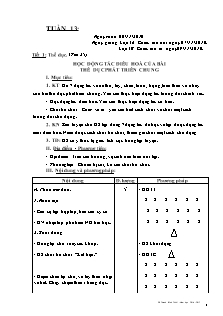 Giáo án Thể dục tiểu học - Tuần 13 - GV: Đỗ Thanh Bình
