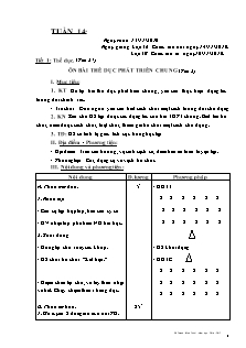 Giáo án Thể dục tiểu học - Tuần 14 - GV: Đỗ Thanh Bình