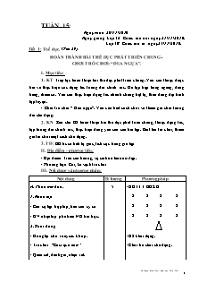 Giáo án Thể dục tiểu học - Tuần 15 - GV: Đỗ Thanh Bình