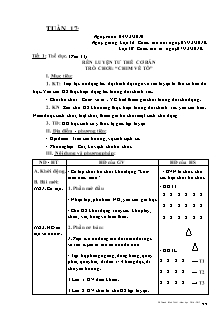 Giáo án Thể dục tiểu học - Tuần 17 - GV: Đỗ Thanh Bình