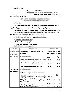 Giáo án Thể dục tiểu học - Tuần 25 - GV: Đỗ Thanh Bình