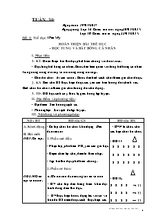 Giáo án Thể dục tiểu học - Tuần 30 - GV: Đỗ Thanh Bình