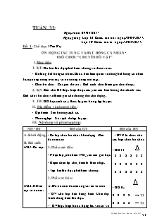 Giáo án Thể dục tiểu học - Tuần 33 - GV: Đỗ Thanh Bình