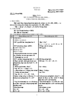 Giáo án tổng hợp Tuần 11 - Lớp 4