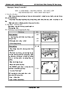 Giáo án môn Thể dục lớp 5 - Học kì 1 - GV Bùi Xuân Thân - Trường TH Sơn Long